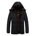 thumbnail image 1 of YLSDY Men's Hood Sherpa Fleece Lined Puffer Jacket Thicken Warm Winter Down Coat for Men Hood Fleece Lined Puffer Jacket Black XXXXL, 1 of 6