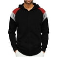 thumbnail image 1 of YLSDY Men's Hoodies Zip Front Sweatshirt Fashion Color Blocking Hooded Coats Long Sleeve Lightweight Outerwear with Pockets Red XL, 1 of 8