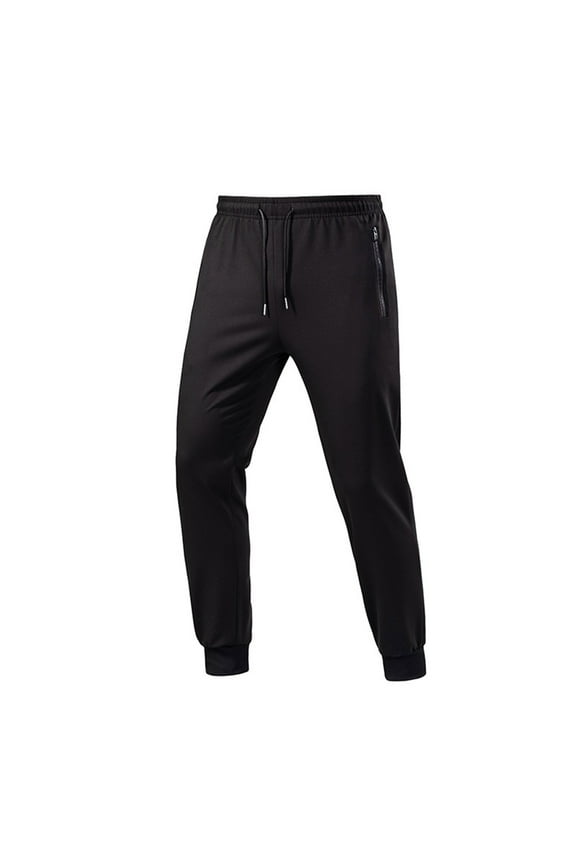 Men's Joggers Drawstring Jogger Sweatpants with Zipper Pockets Lightweight Slim Fit Athletic Track Pants Black XXXL