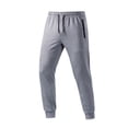 thumbnail image 1 of YLSDY Men's Joggers Drawstring Jogger Sweatpants with Zipper Pockets Lightweight Slim Fit Athletic Track Pants Gray XXL, 1 of 9