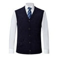 thumbnail image 1 of YLSDY Men's Knit V-Neck Sweater Vest Button Down Sleeveless Pullover Vest Navy XXXL, 1 of 4