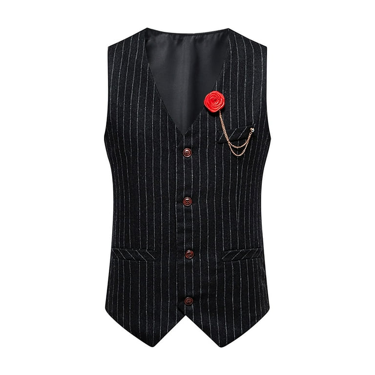 Casual British Style Striped Draw String Pocket Buckle V Neck Sleeveless Two Pieces Casual British Style Striped Draw String Pocket Buckle V Neck Sleeveless Two Pieces