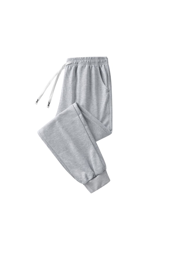 Men's Lightweight Breathable Jogger Pants, Elastic Waist Drawstring, Tapered Active Wear Casual Pants Gray S
