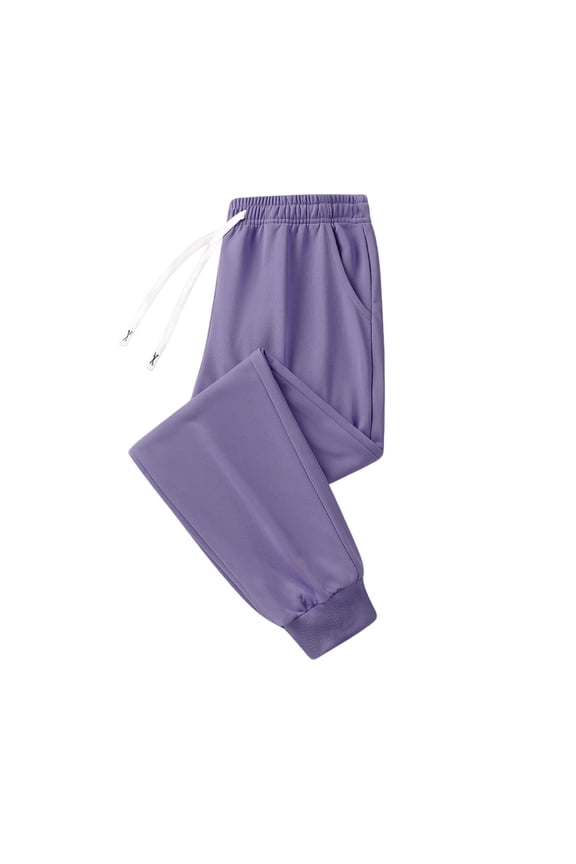 Men's Lightweight Breathable Jogger Pants, Elastic Waist Drawstring, Tapered Active Wear Casual Pants Purple S