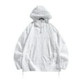 thumbnail image 1 of YLSDY Men's Lightweight Breathable Sun Protection Outdoor Sportswear Windbreaker Jacket with Hood Drawstring White XXL, 1 of 6