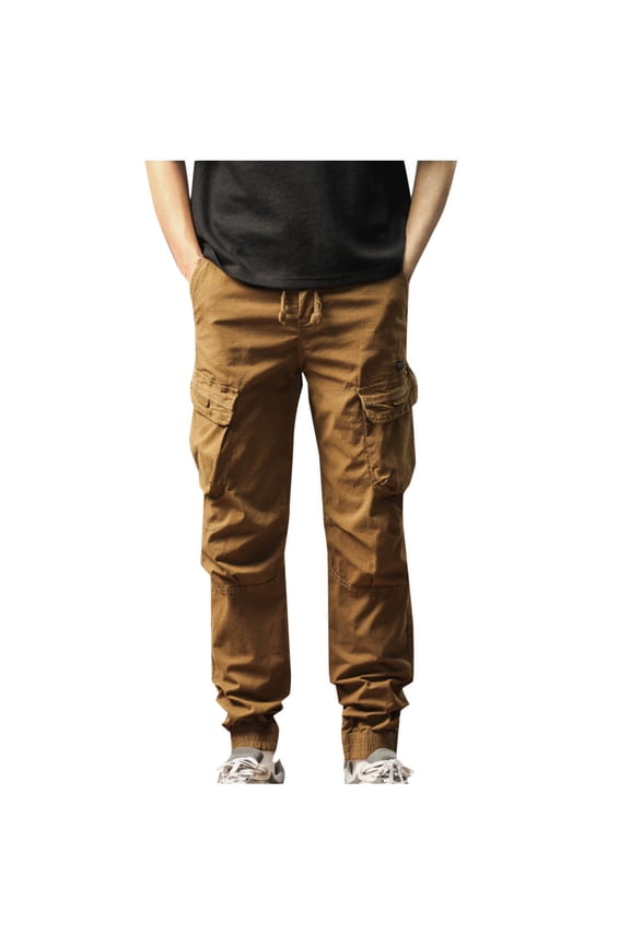 Men's Lightweight Cargo Pants Outdoor Hiking Tactical Work Trousers Jogging Travel Chinos Pants with Mutli Pockets Beige XXL