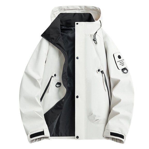 YLSDY Men's Lightweight Windproof Flight Jacket Varsity Bomber Jackets Fall Softshell Windbreaker Outdoor Active Coats White XXXXL