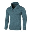 thumbnail image 1 of YLSDY Men's Long Sleeve Henley Shirts Slim Fit Lightweight Pullover Turtleneck Knitted Sweaters Basic Solid Color Tops Blue XXXL, 1 of 4