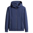 thumbnail image 1 of YLSDY Men's Long Sleeve Hoodies Casual Full Zip-Up Drawstring Sweatshirt Jackets Lightweight Sports Coats with Zip Pockets Blue XXL, 1 of 2