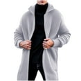 thumbnail image 1 of YLSDY Men's Long Sleeve Knit Cardigan Sweater Solid Color Open Front Longline Pullover Warm Winter Coat Gray XL, 1 of 4