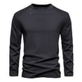 thumbnail image 1 of YLSDY Men's Long Sleeve T-Shirt Basic Crew Neck Cotton Slim Fit Tops Undershirt Gray XL, 1 of 1