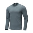 thumbnail image 1 of YLSDY Men's Long Sleeve T-Shirt Mock Neck Slim Fit Breathable Quick Dry Running Workout Shirt Athletic Tops Gym Sportswear Gray XL, 1 of 9