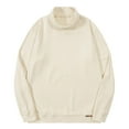 thumbnail image 1 of YLSDY Men's Long Sleeve Turtleneck Sweater Solid Color Basic Tops Pullover Shirts Beige XXL, 1 of 9
