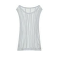 thumbnail image 1 of YLSDY Men's Mesh Knit Tank Tops Fashion Fishnet Transparent Sleeveless Shirts Lightweight Crew Neck Breathable Tops Slim Fit Muscle Sport Clothing White M, 1 of 4