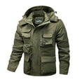 thumbnail image 1 of YLSDY Men's Military Lightweight Jacket Army Cargo Windbreaker Zip Front Stand Collar Cotton Jackets with Multi Pockets Army Green XXXL, 1 of 9