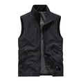 thumbnail image 1 of YLSDY Men's Multi-Pocket Utility Vest, Lightweight Outdoor Fishing Hiking Vest with Zipper Closure and Stand Collar Black M, 1 of 4