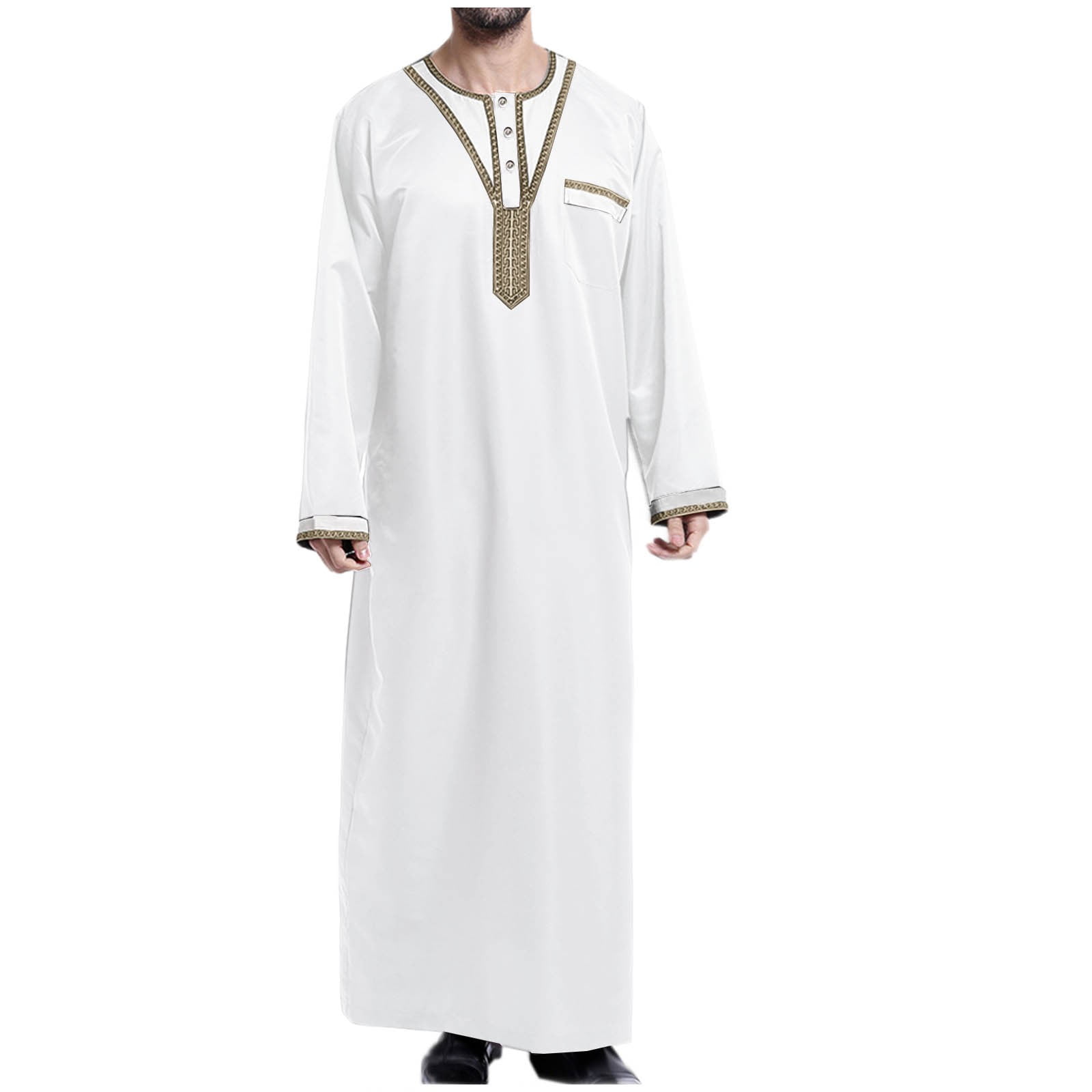 knee length dresses for ladies White Stylish Jubba Dress