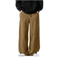 thumbnail image 1 of YLSDY Men's New Fall and Winter Large Size Japanese Retro Workwear Casual Pants Wide Legged Pants Couple Casual Pants Khaki 8, 1 of 8