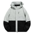 thumbnail image 1 of YLSDY Men's Outdoor 3-in-1 Waterproof Jacket Removable Warm Liner Zip-Up Pocketed Long Sleeve Windbreaker Coat Hiking Thicken Jacket Gray M, 1 of 7