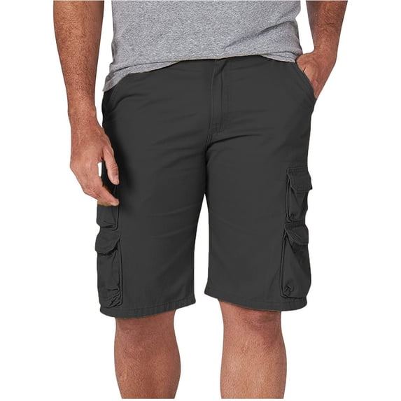 YLSDY Men's Outdoor Utility Multi-Pocket Cargo Shorts, Loose Straight Fit, Versatile Casual Shorts Dark Gray XXL