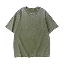YLSDY Men's Oversized Cotton T-Shirts Loose Fit Vintage Washed Tee Unisex Short Sleeve Casual Shirts Tops Army Green XXXXXL