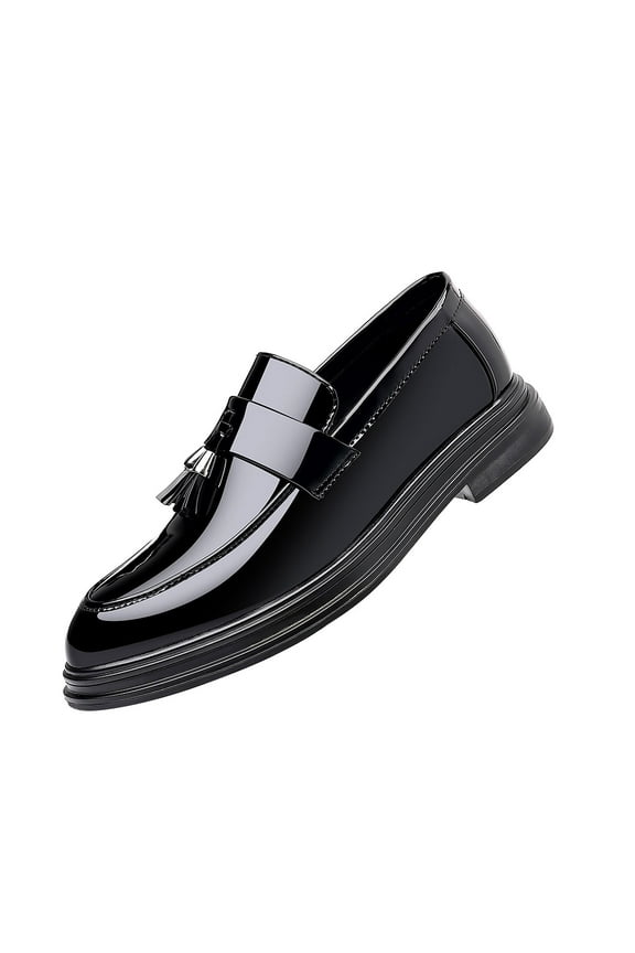 Men's Penny Loafer Dress Shoes Slip-On Loafers Penny Loafer Patent Leather Wedding Shoes for Men Black 11