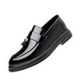 thumbnail image 1 of YLSDY Men's Penny Loafer Dress Shoes Slip-On Loafers Penny Loafer Patent Leather Wedding Shoes for Men Black 9, 1 of 9