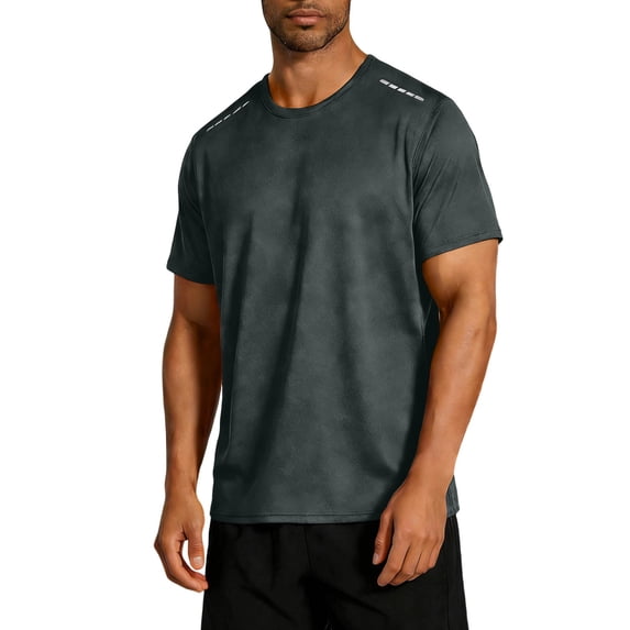 YLSDY Men's Performance Quick Dry T-Shirts Athletic Fitted Crew Neck Short Sleeve Tees Dark Gray XS