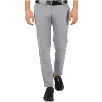 YLSDY Men's Plain Stretch Dress Pants Solid Business Flat Front Golf Long Pant Classic Fit Tapered Chino Trousers Gray S