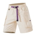 thumbnail image 1 of YLSDY Men's Plus Size Straight Cargo Shorts, Adjustable Waist Multi-Pocket, Trendy Versatile Shorts Beige M, 1 of 6