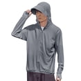 thumbnail image 1 of YLSDY Men's Plus Size Sun Protection Hoodie Lightweight Full Zipper Long Sleeve Jackets 2025 Summer Trendy Casual Coat Dark Gray M, 1 of 9