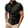 thumbnail image 1 of YLSDY Men's Button Collared Shirts Short Sleeve 2025 Casual Button Collared T Shirt Color Block Slim Fit Summer Collared Golf Shirts Black XXXL, 1 of 3