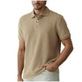thumbnail image 1 of YLSDY Men's Button Collared Shirts Textured Short Sleeve Golf Shirt Openwork Casual Cuban Geometric Jacquard T-Shirt Khaki XXXL, 1 of 8