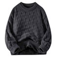 thumbnail image 1 of YLSDY Men's Pullover Lazy Winter Relaxed Comfortable Solid Color Base Long Sleeve Knit Pajamas Crewneck 2025 Fall Pullover Black L, 1 of 5