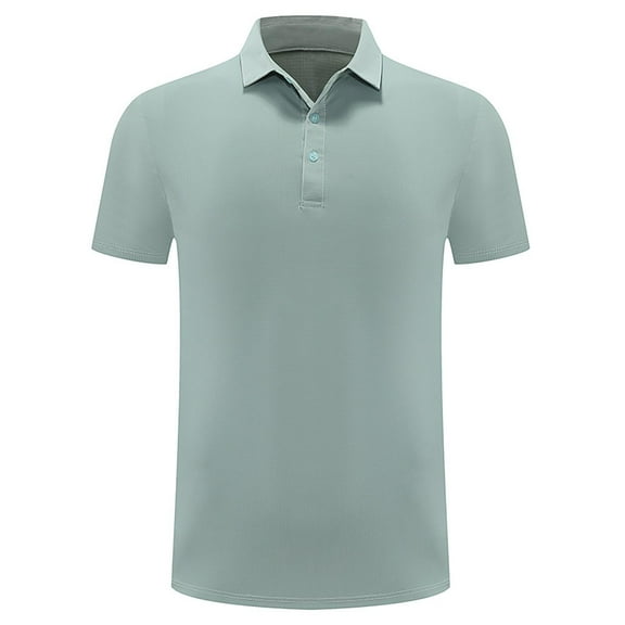YLSDY Men's Quick-Dry Active Button Collared Shirts Short Sleeve Performance for Golf Tennis Daily Casual Collared T-Shirt Army Green XL