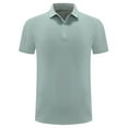 thumbnail image 1 of YLSDY Men's Quick-Dry Active Button Collared Shirts Short Sleeve Performance for Golf Tennis Daily Casual Collared T-Shirt Army Green XXXL, 1 of 8