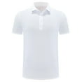 thumbnail image 1 of YLSDY Men's Quick-Dry Active Button Collared Shirts Short Sleeve Performance for Golf Tennis Daily Casual Collared T-Shirt White XXXL, 1 of 3