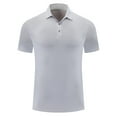 thumbnail image 1 of YLSDY Men's Quick Dry Golf Button Collared Shirts Short Sleeve Henley Shirt Active Athletic Buttons Collared Sports T Shirts Gray XXXXL, 1 of 1