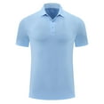 thumbnail image 1 of YLSDY Men's Quick Dry Golf Button Collared Shirts Short Sleeve Henley Shirt Active Athletic Buttons Collared Sports T Shirts Light Blue XL, 1 of 1