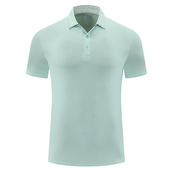 YLSDY Men's Quick Dry Golf Button Collared Shirts Short Sleeve Henley Shirt Active Athletic Buttons Collared Sports T Shirts Mint Green S