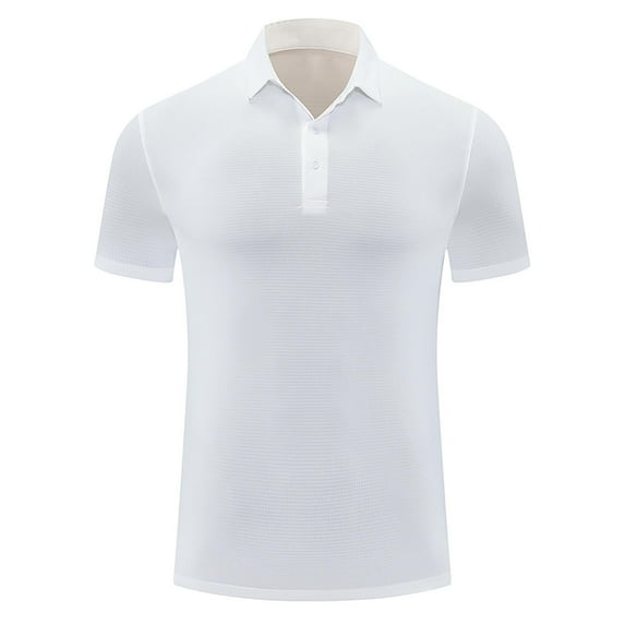 YLSDY Men's Quick Dry Golf Button Collared Shirts Short Sleeve Henley Shirt Active Athletic Buttons Collared Sports T Shirts White XXXL