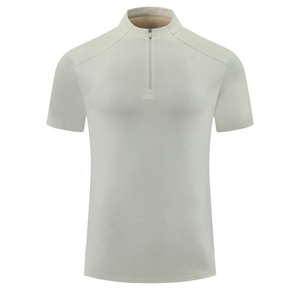 YLSDY Men's Quick Dry Golf Button Collared Shirts Short Sleeve Henley Shirt Active Athletic Collarless Sports T Shirts Army Green M