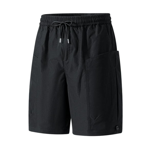 YLSDY Men's Quick Dry Swim Trunks with Zipper Pockets Beach Shorts Bathing Suits for Men - Mesh Liner Shorts Black M