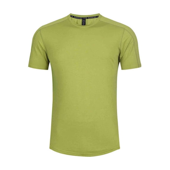 YLSDY Men's Quick Dry T Shirts Cotton Short Sleeve T Shirts for Men Casual Sports Crew Neck Comfort T-Shirts Summer Basic Tee Shirts Green XXXL