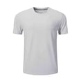 thumbnail image 1 of YLSDY Men's Quick Dry Workout T-Shirts Athletic Running Tee Short Sleeve Crew Neck Gym Tops, Polyester, Moisture Wicking Gray L, 1 of 6