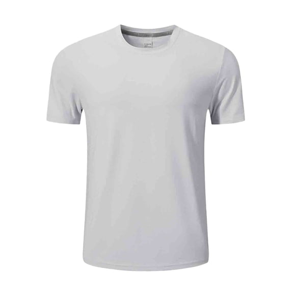 YLSDY Men's Quick Dry Workout T-Shirts Athletic Running Tee Short Sleeve Crew Neck Gym Tops, Polyester, Moisture Wicking Gray L