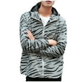 thumbnail image 1 of YLSDY Men's Reflective Hooded Casual Jacket Zipper Long Sleeve Dance Coat Night Exercise Fluorescent Outwear Outdoor Activewear White L, 1 of 9