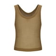 thumbnail image 1 of YLSDY Men's Rib Knitted Beach Tank Tops Sleeveless Muscle Gym Mesh Shirts Quick Dry Workout Athletic Pullover Summer Shirt Khaki XL, 1 of 4