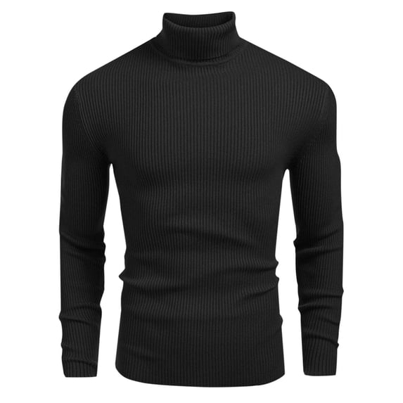 YLSDY Men's Ribbed Turtleneck Winter Long Sleeve Sweaters Basic Lightweight Undershirts Casual Thermal Pullover Sweaters Black XXXL
