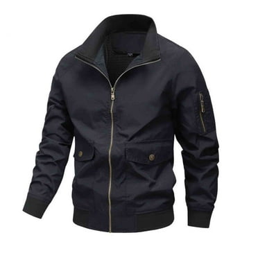 YLSDY Men's Rollbacks Bomber Jacket Lightweight Windbreaker Zip Up Flight Jacket Outdoor Sport Coat Outerwear with Pockets Black XXL
